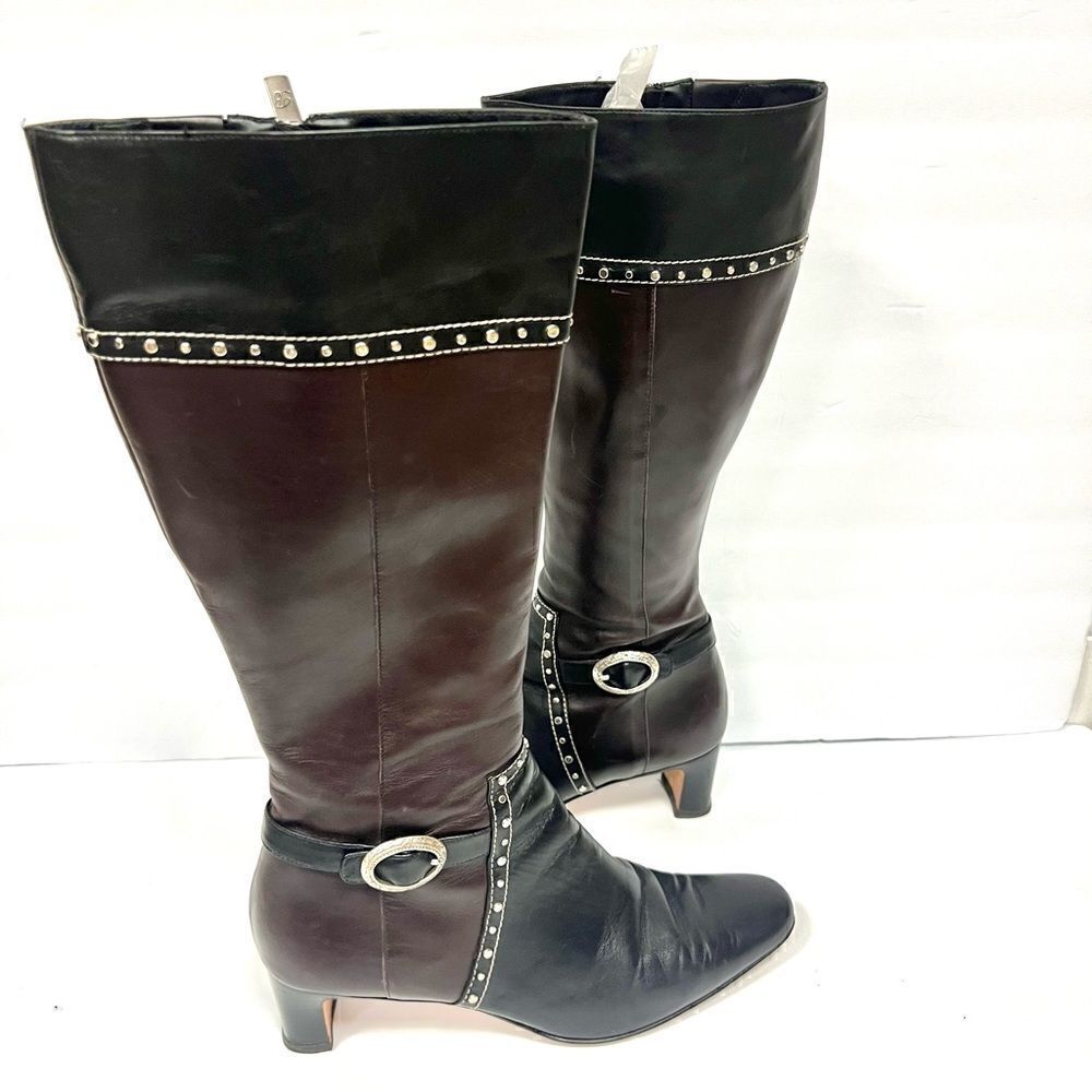 Taos genuine leather western look embellished boots Sz 9.5